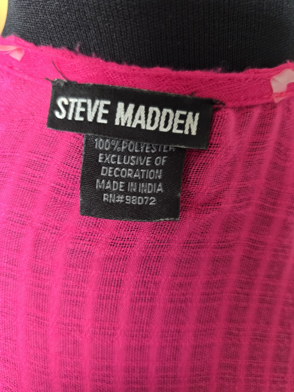 Steve Madden Hot Pink Kimono Swim Cover-Up Tassel Accents One Size Beach Resort - Picture 9 of 9